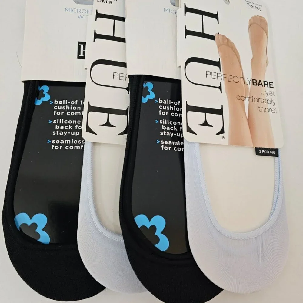 HUE Set of 4 Shoe Liners M\L